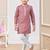 Maroon-colour digital printed kurta pajama set with full computer embroidery thread & stone work