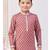Maroon-colour digital printed kurta pajama set with full computer embroidery thread & stone work