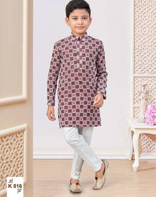 Maroon & white chikankari kurta pajama set with full computer embroidery thread & stone work 1