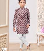 Maroon & white chikankari kurta pajama set with full computer embroidery thread & stone work