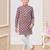 Maroon & white chikankari kurta pajama set with full computer embroidery thread & stone work