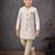 Off white jacket attached indo-western  set with computer stone work, lace & fancy buttons