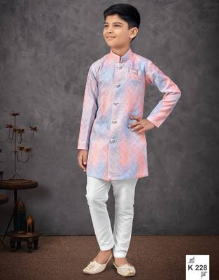 Multy colour indo-western set with embroidery, digital print & fancy buttons 1