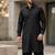 Black cotton plain party wear kurta and payjama