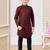 Dark maroon colour indo-western set with embroidery, digital print & fancy buttons
