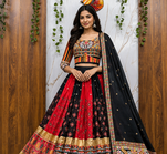 Malai Silk gital print lehenga with dupatta mirror work navratri special chaniya choli
