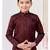 Dark maroon colour indo-western set with embroidery, digital print & fancy buttons