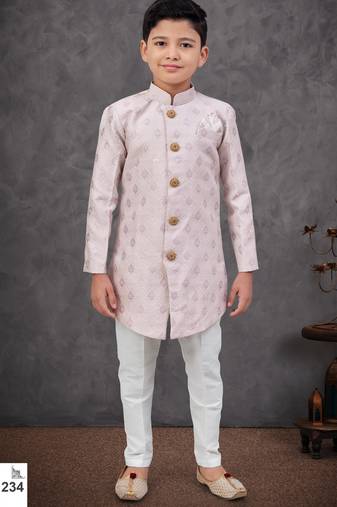 Purple colour indo-western set with embroidery, digital print & fancy buttons