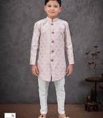 Purple colour indo-western set with embroidery, digital print & fancy buttons