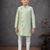 Green colour indo-western set with embroidery, digital print & fancy buttons