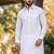 White cotton plain party wear kurta and payjama