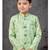 Green jacket attached indo-western  set with computer stone work, lace & fancy buttons