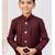 Dark maroon colour indo-western set with embroidery, digital print & fancy buttons
