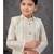 Cream jacket-attached indo-western set with stone work, lace & fancy buttons