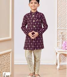 Purple colour indo-western set with embroidery, digital print & fancy buttons