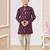Purple colour indo-western set with embroidery, digital print & fancy buttons