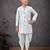 White heavy indo-western sherwani dhoti set with all-over computer embroidery