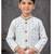 White heavy indo-western sherwani dhoti set with all-over computer embroidery