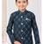 Blue heavy indo-western sherwani dhoti set with all-over computer embroidery
