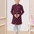 Purple heavy indo-western sherwani dhoti set with all-over computer embroidery