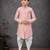 Peach heavy indo-western sherwani dhoti set with all-over computer embroidery
