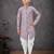 Purple heavy indo-western sherwani dhoti set with all-over computer embroidery