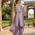 Purple printed cotton blend stitched floral print salwar kurta dupatta for women