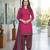 Pink printed cotton blend stitched floral print salwar kurta dupatta for women