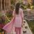 Pink printed cotton blend stitched floral print salwar kurta dupatta for women