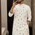 White cotton embroidery party wear kurta and dhoty