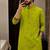 Green cotton embroidery party wear kurta and dhoty