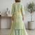 Green printed cotton blend stitched floral print salwar kurta dupatta for women