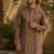 Brawn cotton embroidery party wear kurta and payjama