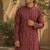 Maroon cotton embroidery party wear kurta and payjama