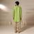 Gota embellished pure cotton silk mens green kurta set