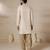 Gota embellished pure cotton silk mens cream color kurta set