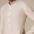 Gota embellished pure cotton silk mens cream color kurta set