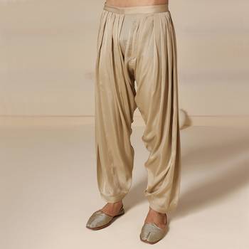 Gota embellished pure cotton silk mens cream color kurta set 5