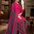 Pink printed cotton blend stitched floral print salwar kurta dupatta for women