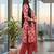 Red printed cotton blend stitched floral print salwar kurta dupatta for women
