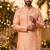 Peach silk jecquard party wear kurta and payjama