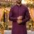 Wine silk jecquard party wear kurta and payjama