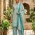Blue printed cotton blend stitched geometric print salwar kurta dupatta for women
