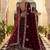 Maroon velvet embroidered heavy bridal lehenga choli set