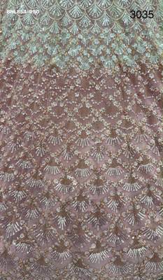 Onion pink net embroidered bridal reception lehenga choli set 4