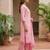 Pink printed cotton blend stitched floral print salwar kurta dupatta for women