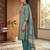 Teal printed cotton blend stitched floral print salwar kurta dupatta for women