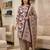 Wine printed cotton blend stitched floral print salwar kurta dupatta for women