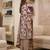 Wine printed cotton blend stitched floral print salwar kurta dupatta for women