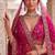 Rani pink silk blend embroidered heavy bridal wedding lehenga choli set